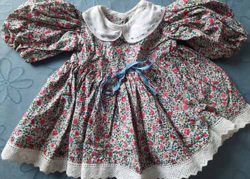 Puppenkleid mehrfarbig blumen - puppenkleid,