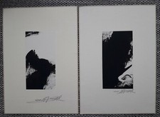 YangXiaojian Contemporary China Art Abstrakt Tinte Tuschedruck signiert 2Stk