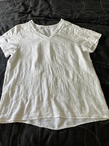 Leinen kurzarm bluse made - kurzarm, in