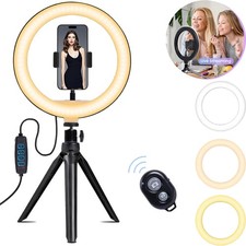 10" Ringlicht mit Bluetooth-Controller Dimmbare Tischringlicht Selfie Ringlicht
