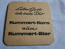 Bierdeckel ,  Kummert - Korn zum Kummert - Bier