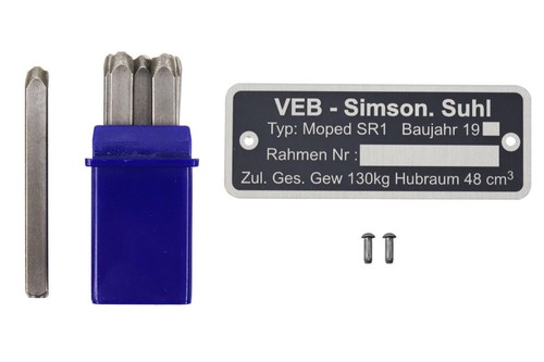 Typenschild für simson sr1 - typenschild,