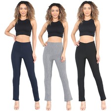 2er-PACK DAMEN BOOTLEG HOSE DAMEN BOOTCUT STRETCH FEIN GERIPPTE ARBEITSUNTERTEILE