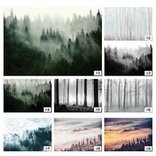 WALD NEBEL BÄUME Vlies