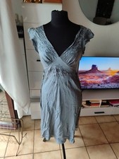 Graue Seiden Kleid Gr 40