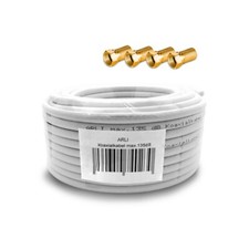 HD Sat Kabel 15 m Koaxialkabel 135 dB 4 F Stecker gold Koax Digital Antennen 4K