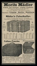 Alte Reklame Werbung 1898 Moritz Mädler 3 Patent-Koffer Taschen Leipzig-Lindenau