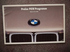 BMW Preise PKW Programm 1988