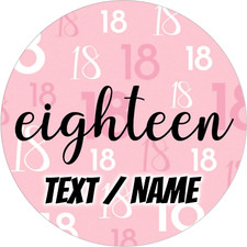 18.Geburtstag Tortenaufleger Party Deko personalisiert Name Wunschtext rosa pink