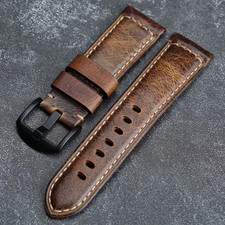 Leder Uhrenarmband 20–26 mm Vintage Ölwachsleder Uhrband Ersatzband