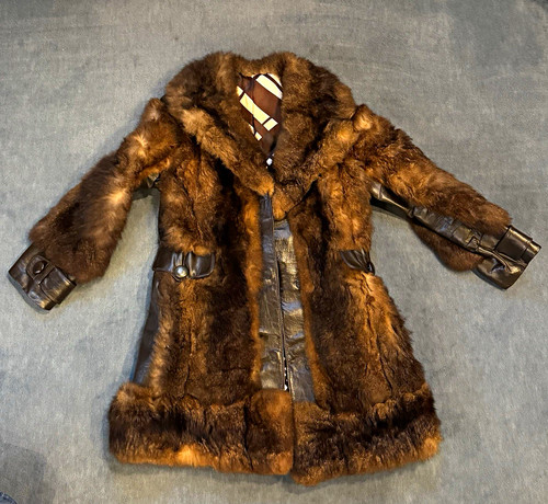 Damen pelzmantel braun s - gr.,