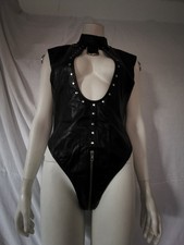 Nappa Lederbody von Kunzmann M/L mit Nieten, Ringe und Ouvert Reißverschluss