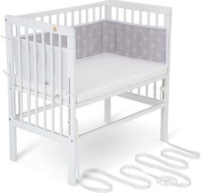 Beistellbett von Fabimax, Liegefläche 90 x 55 cm, Farbe weiß, inkl. Matratze