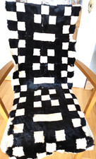 Kaninchen Decke, naturweiß-schwarz 114 cm x 38 cm