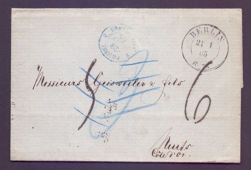 Faltbrief 1865 aus berlin nach - faltbrief,