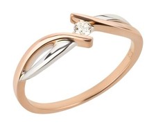Goldring 375 Gold Ring Diamant Brillant Verlobungsring Rosegold Weißgold bicolor