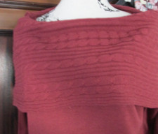 Wollkleid mit Überschlagschal rotbraun Gr 44/46 von bodyflirt