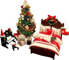 Dänische Mini Wooden Wichtel Zubehör Weihnachtsdeko,Miniatur Puppenhaus Zubehör 