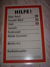 DDR Schild PVC -Hilfe 29,5x20,5 cm DEWAG Signograph Deko