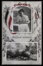 Junge frau denkt ihren - ak,