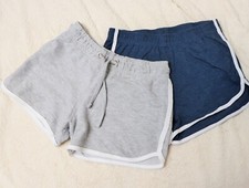 Graue & Blaue Sport Stretch Shorts Hot Pants Kurze Hose XS 34