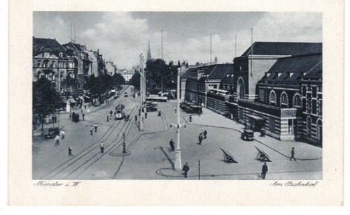 Postkarte münster bahnhof - postkarte,