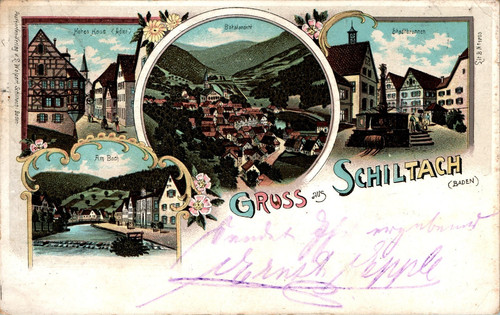 Litho gruss aus - gruss, schiltach