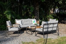 XXL Lounge Set Sitzgruppe PRATO Gartenmöbel Garnitur Gruppe Outdoor stabil