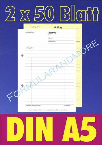 Auftragsblock sd 2x50 - auftragsblock,, a5,