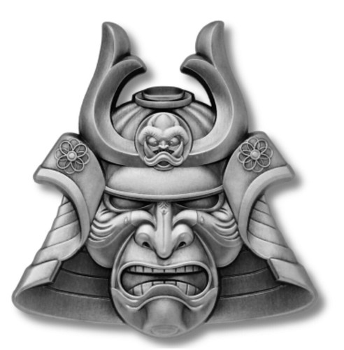 Silber samurai mask - silber,