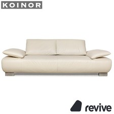 Koinor Volare Leder Dreisitzer Weiß Creme manuelle Funktion Sofa Couch