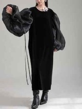 Abendkleid 16 schwarz Samt