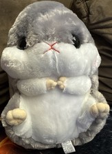 Kuscheltier Hamster 2-in-1, Plüschtier, Kissen, Decke, Geschenk, Grau