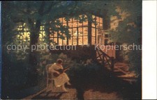 Verlag Wiener Kunst Nr. 2211 Abendrot Frau Gitarre