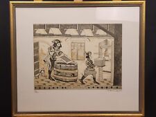 Simon DITTRICH (*1940), Radierung, „Der Papiermacher“, signiert, nummeriert