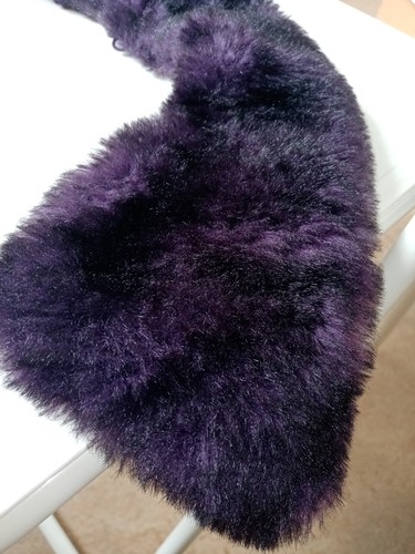 Pelzkragen mantel violett - pelzkragen,