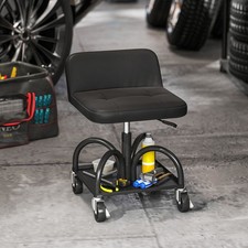 HOMCOM Werkstatthocker mit Rollen Ablagefläche, 58,5 cm hoch Rollhocker