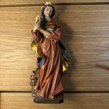 Holz Figur Heilige Barbara