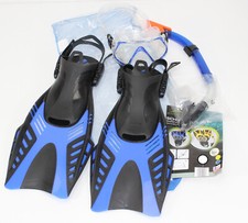 Schnorchel Set komplett L XL 42 - 46 Flossen einstellbar mit Taucherbrille -3023