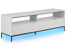 Stylisches TV-Möbel in elegantem Weiss mit Hochglanz und LED-Beleuchtung Sydney