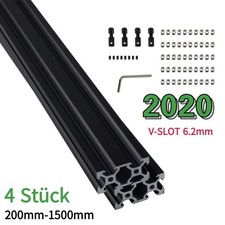 4x V-Schlitz 2020 Aluprofil