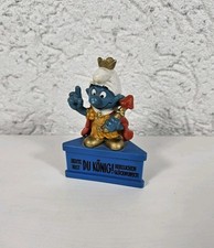 Schleich Schlumpf Schlümpfe "Heute Bist Du König!" Sockel Figur