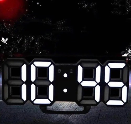 Led wand uhr digital - digital, 3d