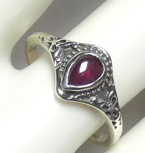Granat ring 925 silber - ❤️,