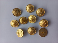 10 Metallknöpfe Gold Löwe + Krone 18mm Trachten Basteln