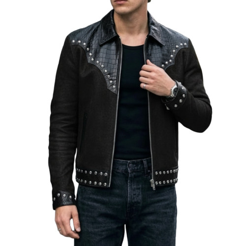 Herren krokodildruck jacke - krokodildruck,