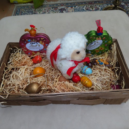 Deko osternest mit lämmchen - mit,
