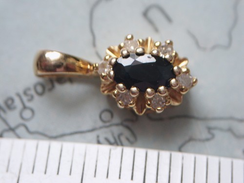 Saphir diamant anhänger gold - diamant,