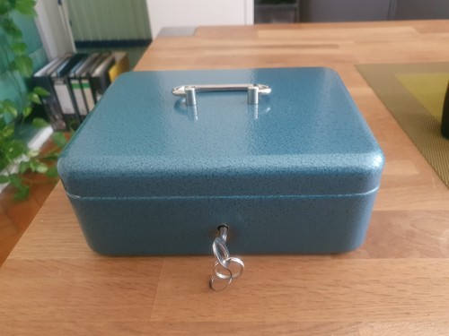 Vintage geldkassette metall - vintage,