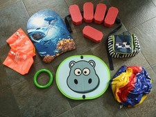 XXL Schwimmmlernpaket Schwimmgürtel  Surfbrett Bodyboard Kosmetiktasche Flügel